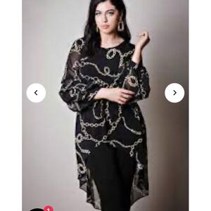 Frank Lyman Gold Chain Tunic Women's Size 4